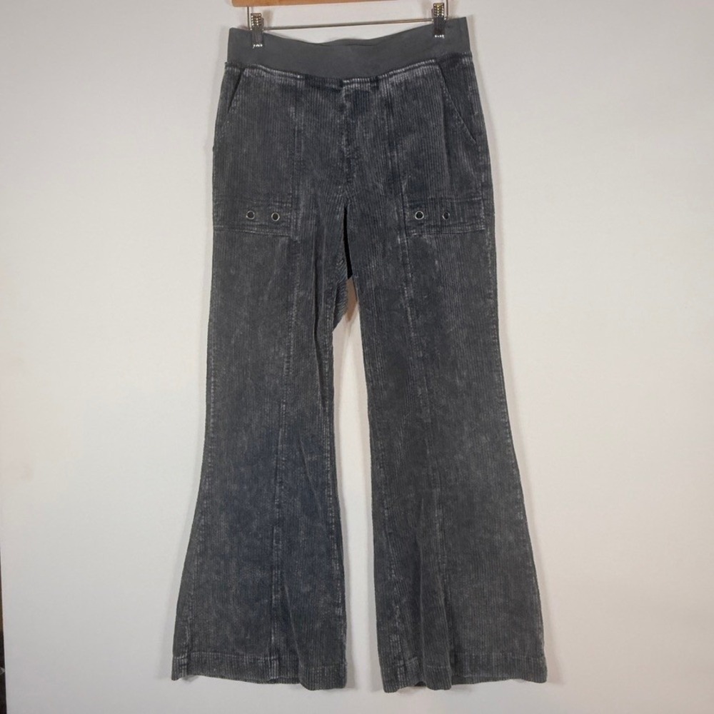 XCVI Corduroy Flare Pants Womens XS Gray Mineral Wash Grunge Boho Earthy Indie